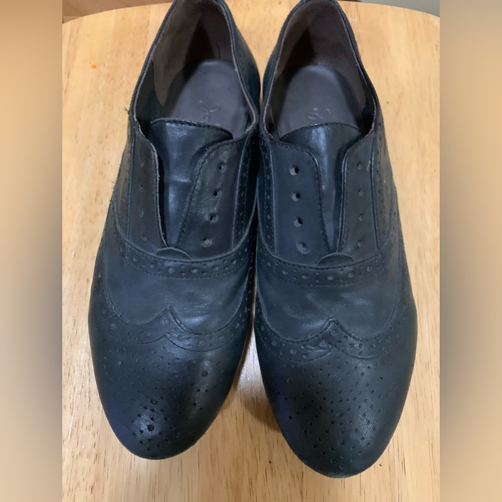 Joie  off black Oxford leather brogue  flat shoes